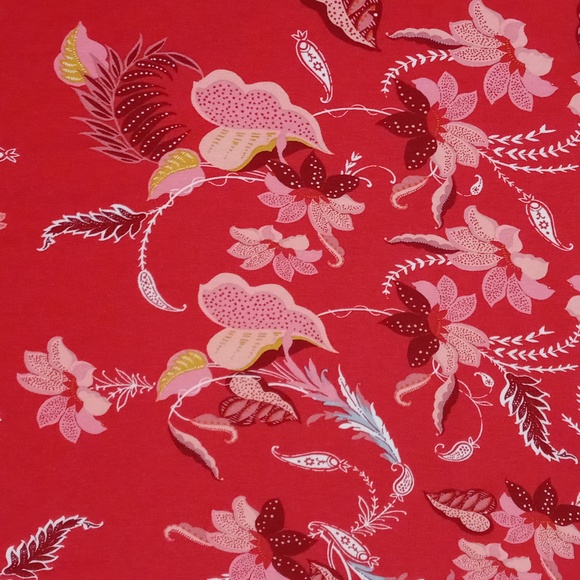 💋LOFT💋 - Red/Pink Floral Print Halter Swing Dress - Picture 4 of 8